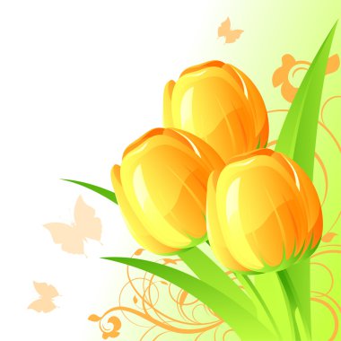 Background with tulips clipart