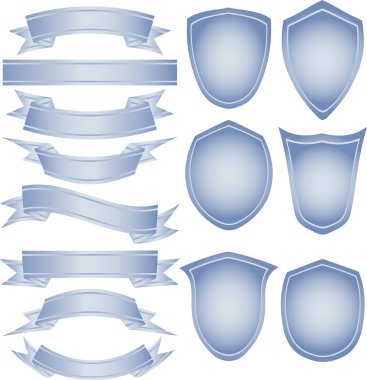 Set of tapes and shields clipart