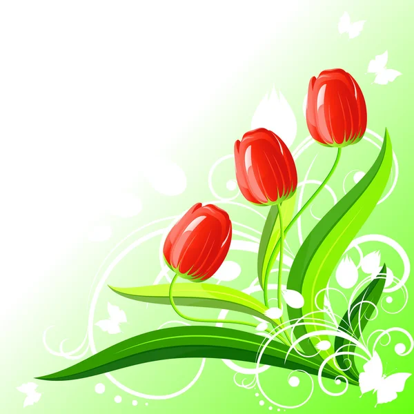 Hintergrund mit Tulpen — Stockvektor