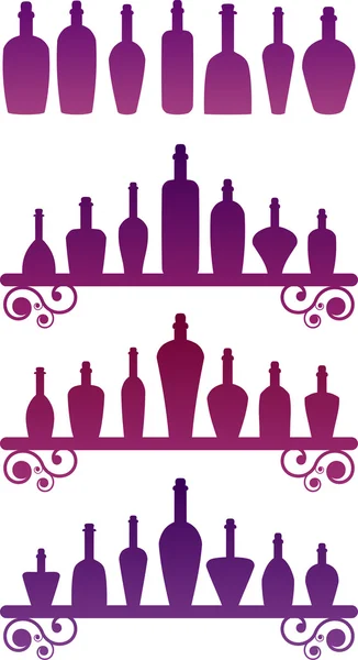 Colección de botellas — Vector de stock