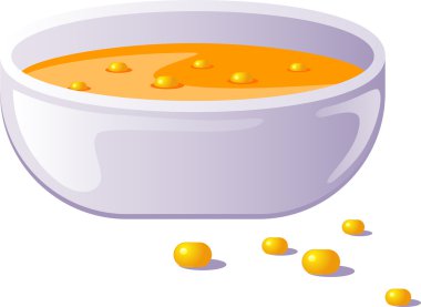 Bowl of corn soup clipart