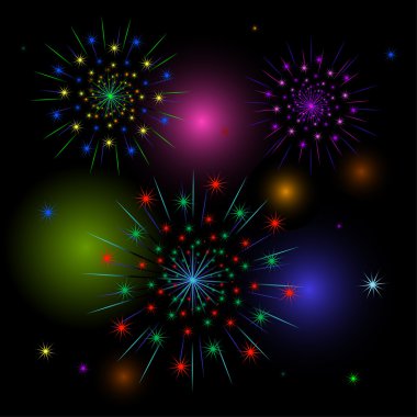 Vector fireworks clipart