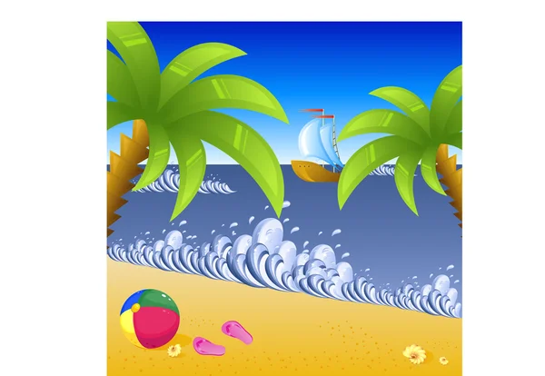 Vacances à la plage — Image vectorielle