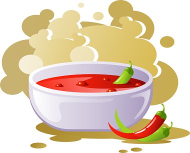 Spicy chili soup clipart