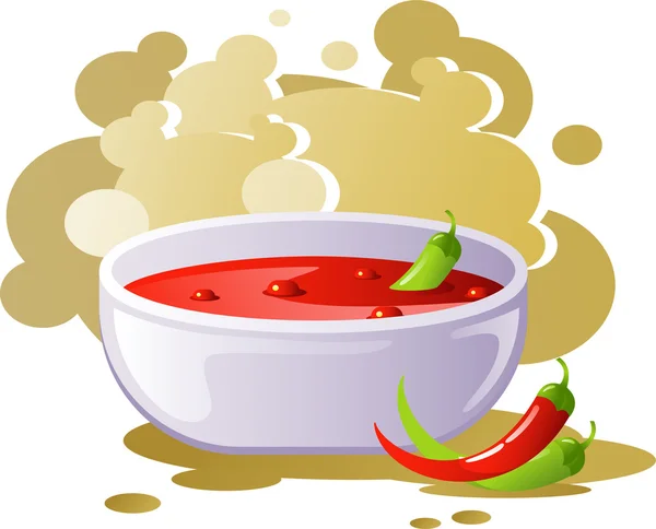 Spicy chili soup — Stock Vector