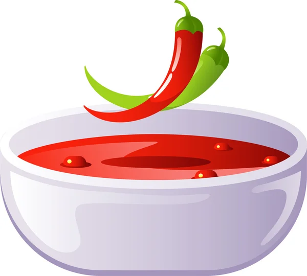 Würzige Chilisuppe — Stockvektor