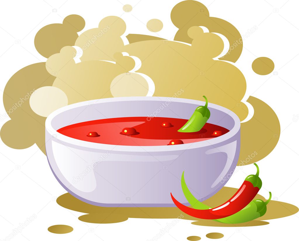 Spicy chili soup — Stock Vector © jara3000 #1996220