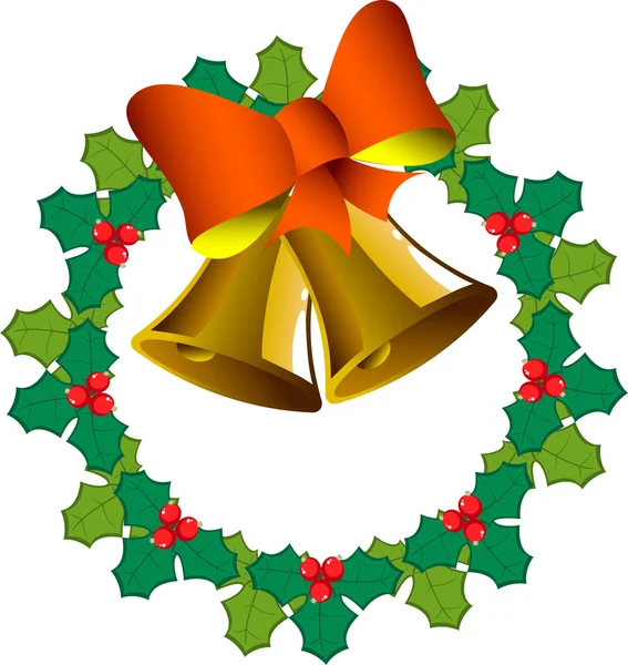 Guirlande de Noël avec cloches — Image vectorielle