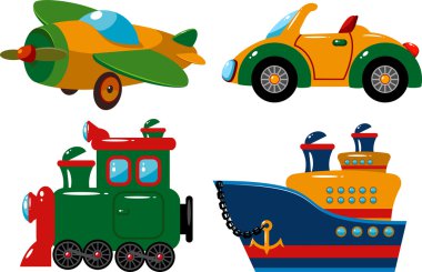 Set of vehicles clipart