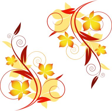 Floral design elements clipart