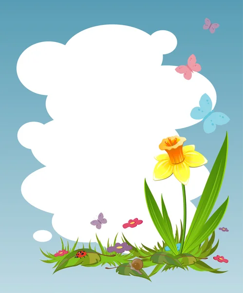 Daffodilを使用したテキストの背景 — ストックベクタ