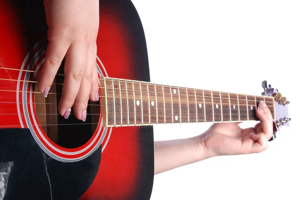stock image Guitar in girl hand