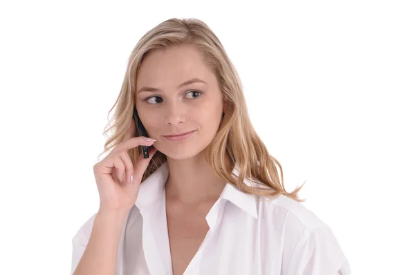 Girl with mobile phone — Stock Photo, Image