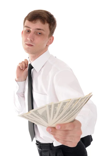 Man met geld — Stockfoto