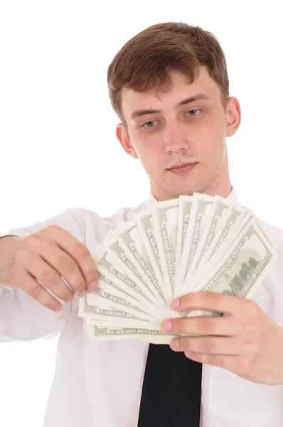 Man met geld — Stockfoto