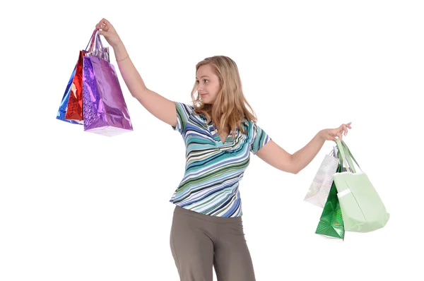 Chica con bolsa de compras Imagen de stock
