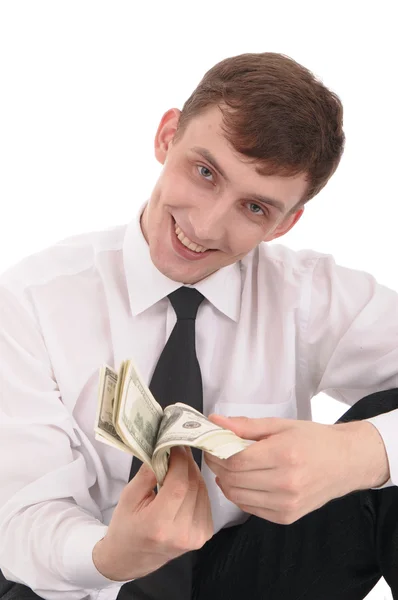 Mann mit Geld Stockfoto