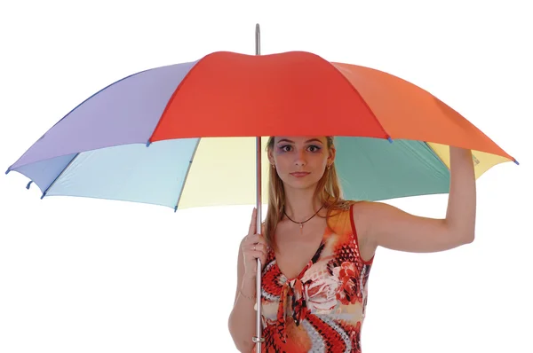 Ragazza con un ombrello Immagini Stock Royalty Free