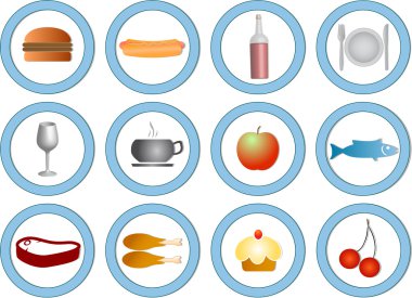 Food vector icons clipart