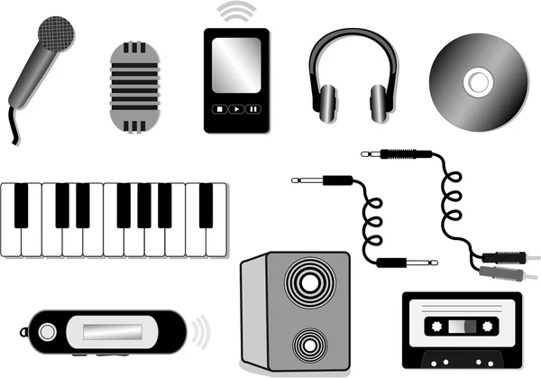 Ilustração de equipamento de áudio —  Vetores de Stock