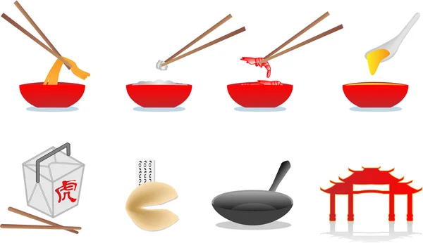 Ilustração de comida chinesa — Vetor de Stock