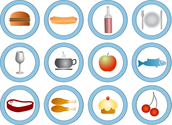 Potraviny vektorové ikony — Stockový vektor