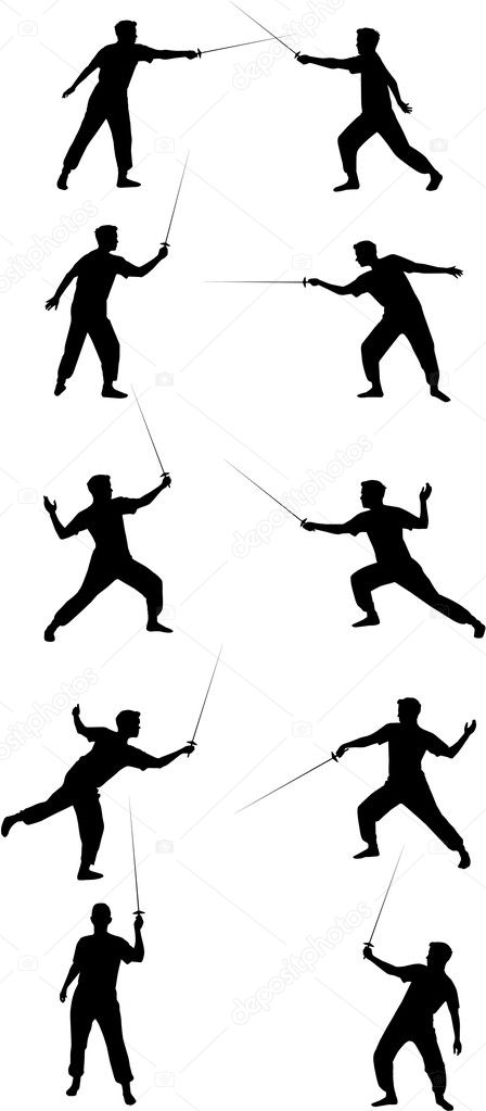 Fencing silhouettes