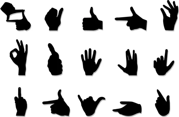 Manos gestos ilustraciones — Vector de stock