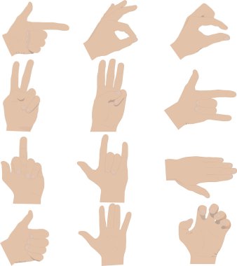 Hands gestures illustrations clipart