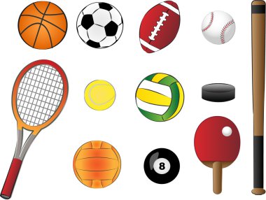 Sports equipment clipart