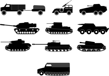 Tank and war machine vehicles clipart