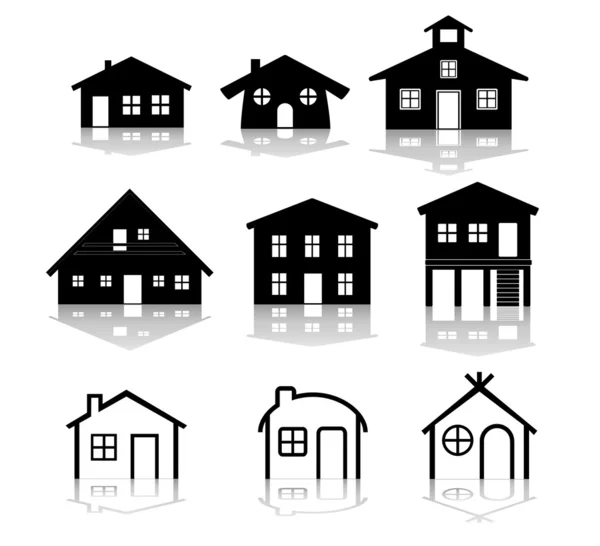 House icon silhouettes — Stock Vector © bogalo #6825758