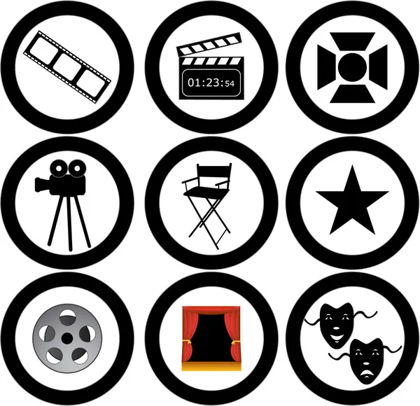 Iconos de vector de película — Vector de stock