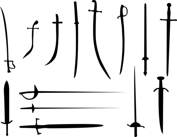 Silhouettes d'épée — Image vectorielle
