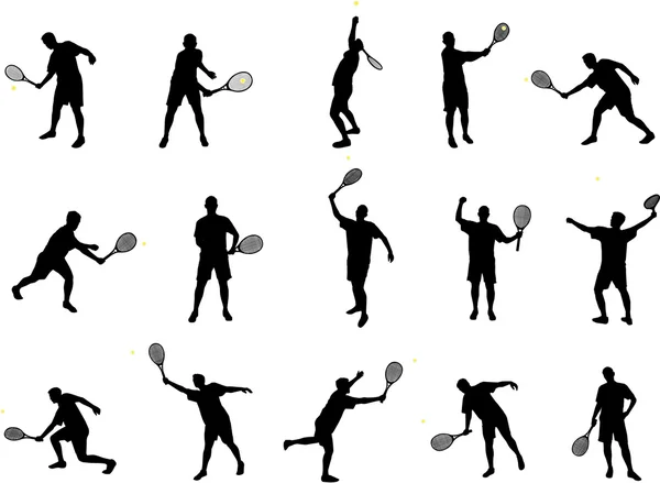 Tennis silhuetter — Stock vektor