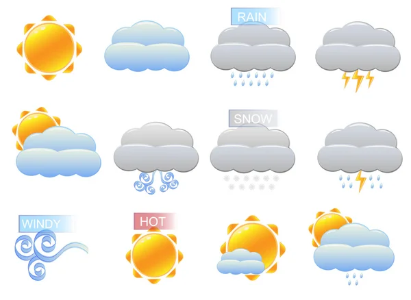 Icônes vectorielles météo — Image vectorielle