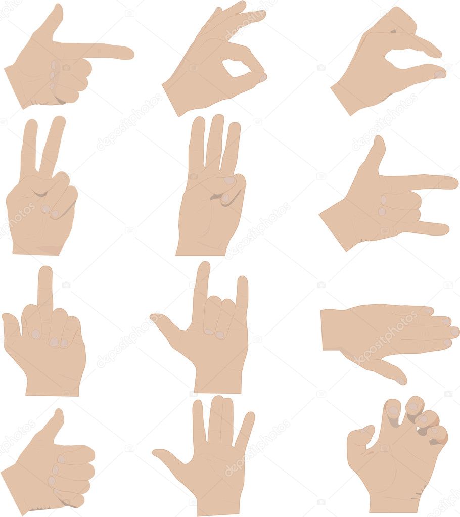 Hands gestures illustrations
