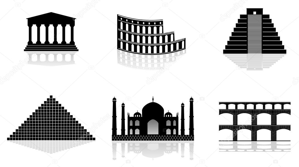 Historical monuments vector illustration