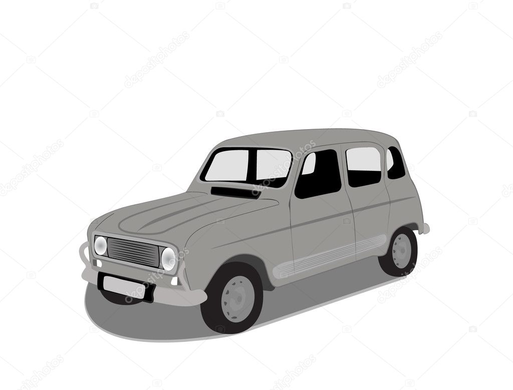 Illustration of old vintage car