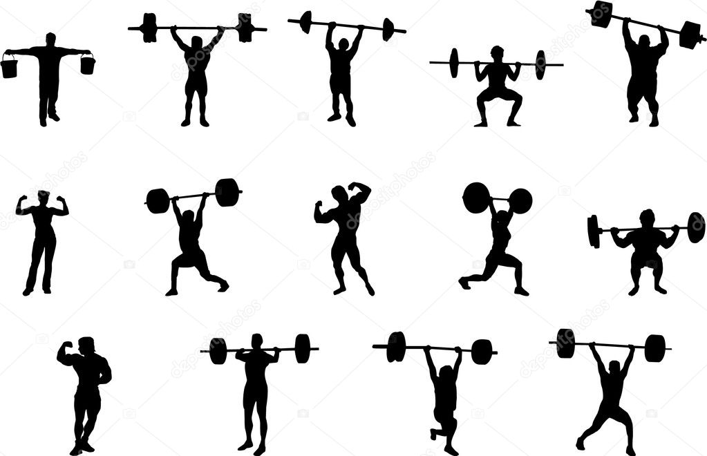 Weight lifting silhouettes