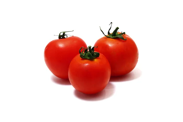 Three red tomatos — Stock Photo, Image