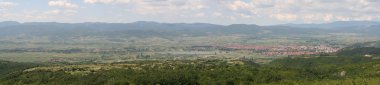 Panorama of Pirot, Serbia clipart