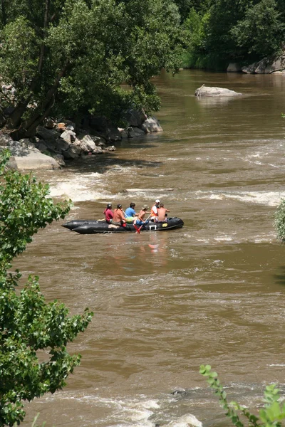 stock image Rafting crew on river