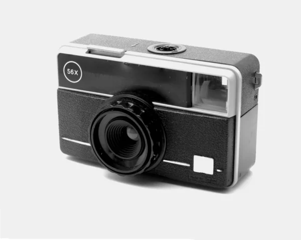 Preto e branco velha câmera compacta — Fotografia de Stock