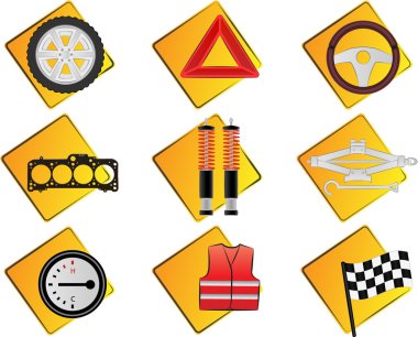 Automobile icons clipart