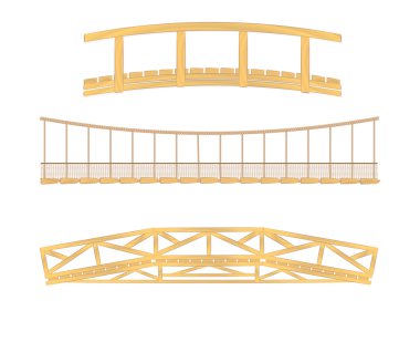 Wooden and hanging bridge illustration clipart