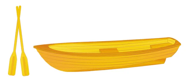 Ilustracja drewniane łódź wiosłowa — Wektor stockowy