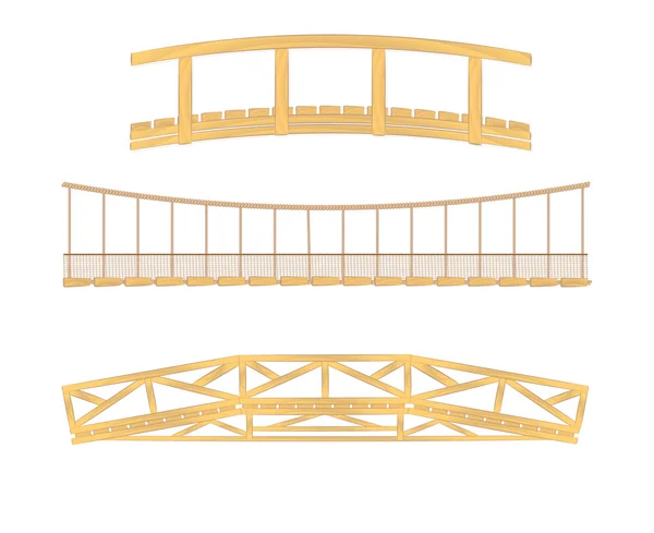 Fa és lóg híd illusztráció — Stock Vector