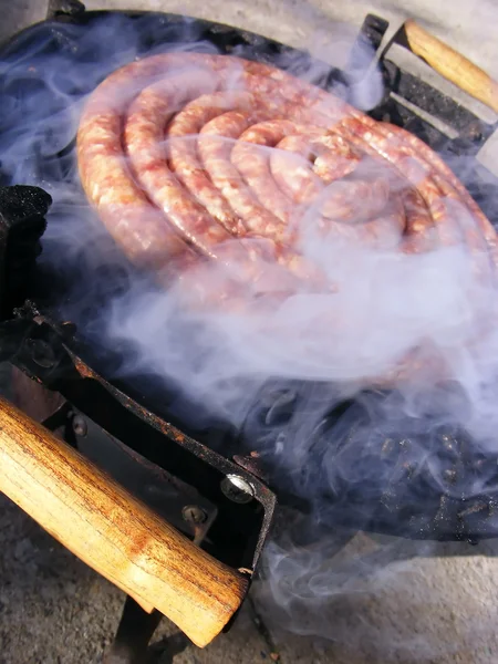 Salsiccia e barbecue — Foto Stock