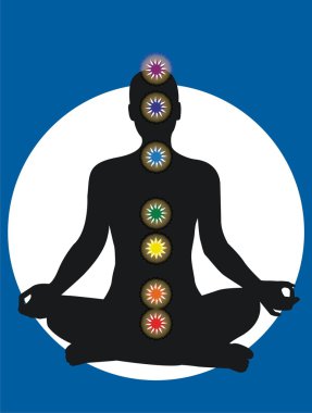 7 chakras in the body - vector clipart